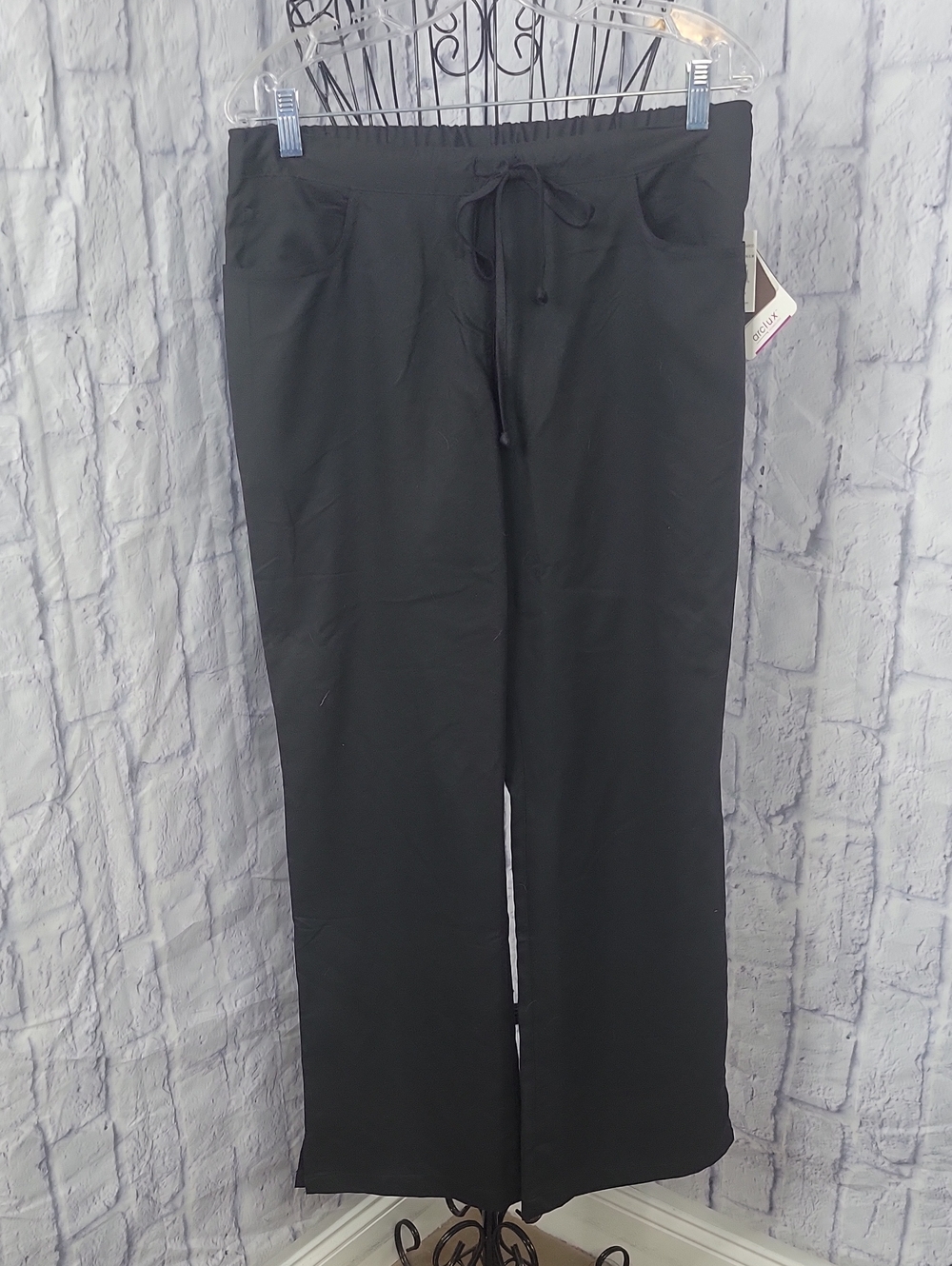 Grey's Anatomy Scrub Pants Medium NWT Black Drawstring Women's Straight Leg